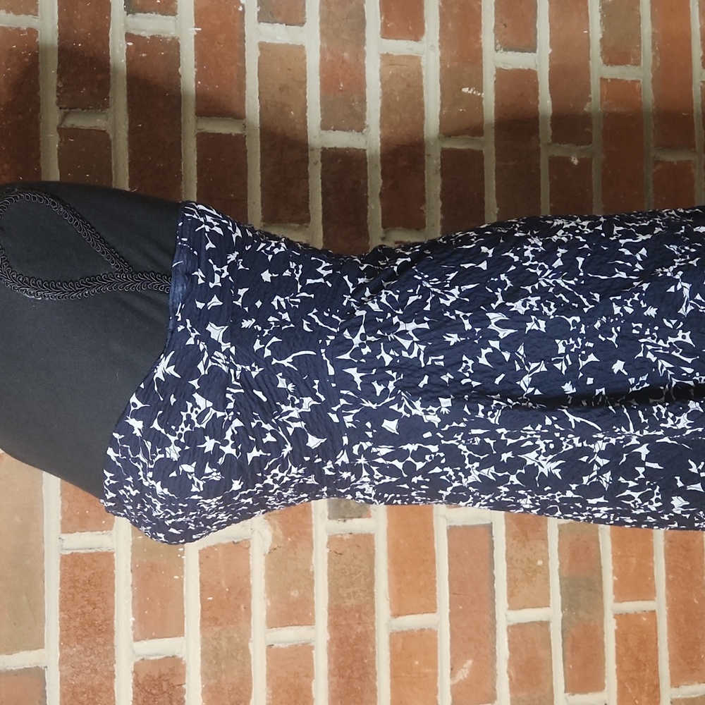J. Crew strapless navy blue floral dress, size 2 - Picture 3 of 8